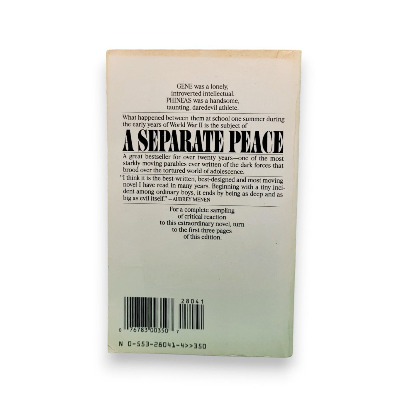 A Separate Peace by John Knowles 1988